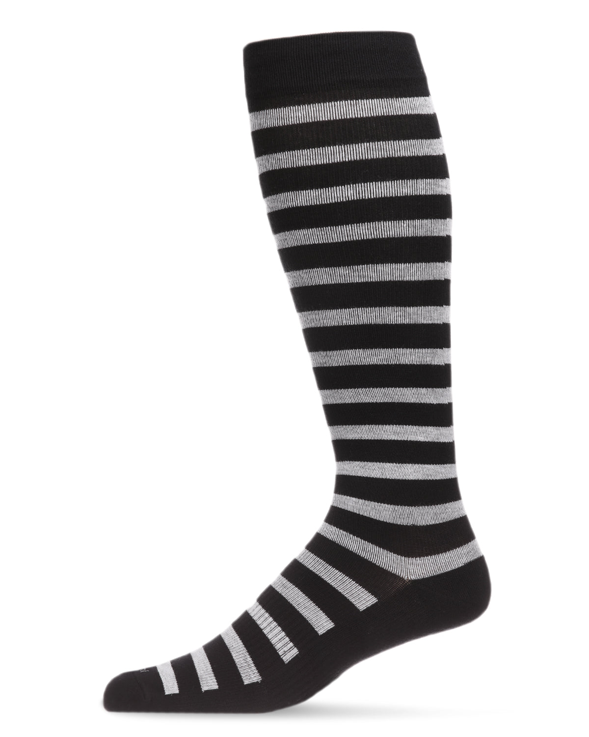 Men’s Cabana Stripe Bamboo Blend 8-15mmHg Graduated Compression Socks : Color: Black