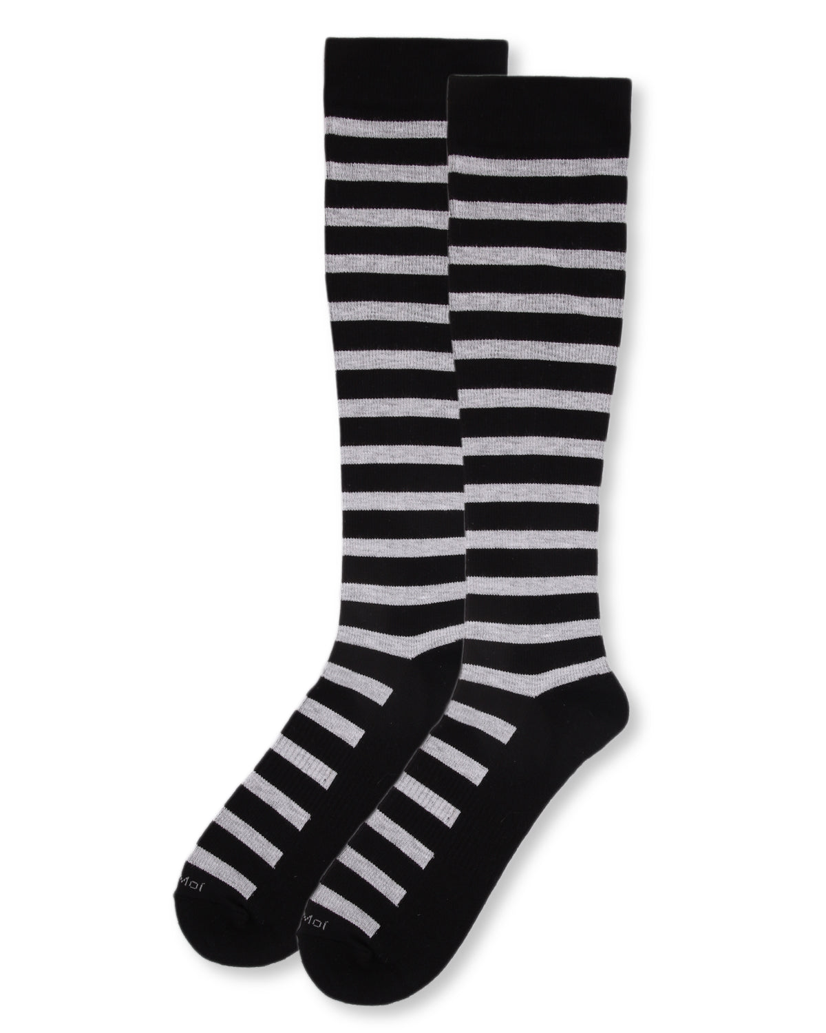 Men’s Cabana Stripe Bamboo Blend 8-15mmHg Graduated Compression Socks : Color: Black