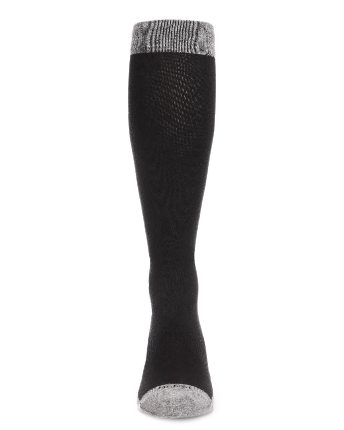Men's Two-Tone Contrast Bamboo Blend 8-15mmHg Graduated Compression Socks : Color: Black