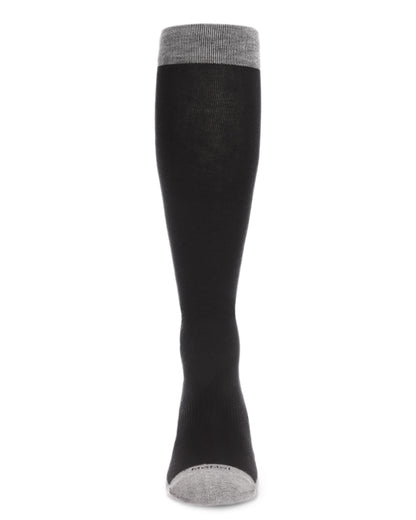 Men's Two-Tone Contrast Bamboo Blend 8-15mmHg Graduated Compression Socks : Color: Black
