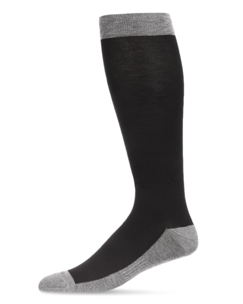 Men's Two-Tone Contrast Bamboo Blend 8-15mmHg Graduated Compression Socks