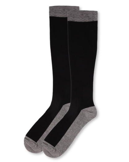Men's Two-Tone Contrast Bamboo Blend 8-15mmHg Graduated Compression Socks : Color: Black