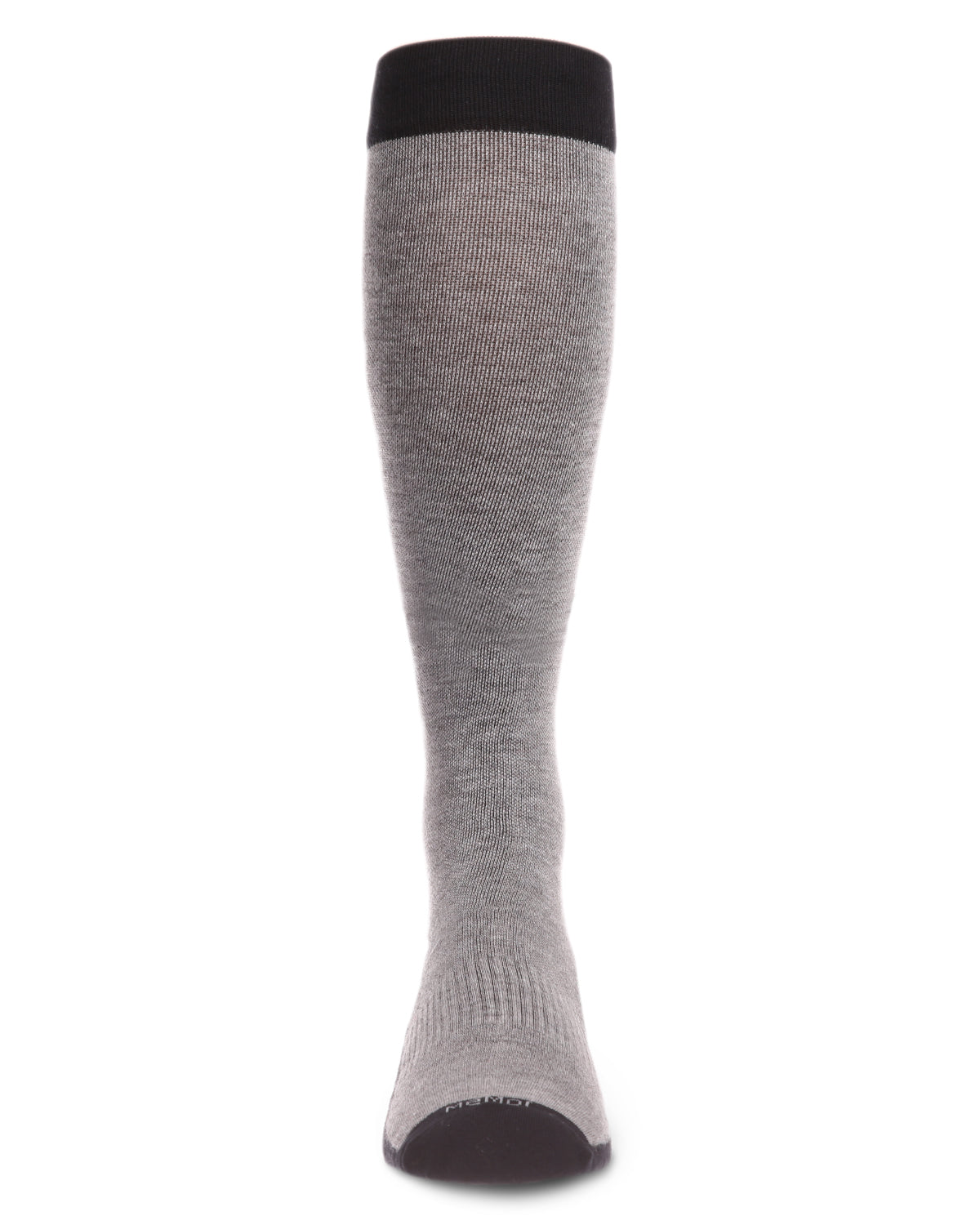 Men's Two-Tone Contrast Bamboo Blend 8-15mmHg Graduated Compression Socks : Color: Med Gray Heather