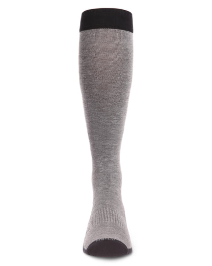 Men's Two-Tone Contrast Bamboo Blend 8-15mmHg Graduated Compression Socks : Color: Med Gray Heather