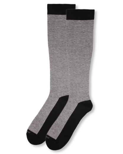 Men's Two-Tone Contrast Bamboo Blend 8-15mmHg Graduated Compression Socks : Color: Med Gray Heather