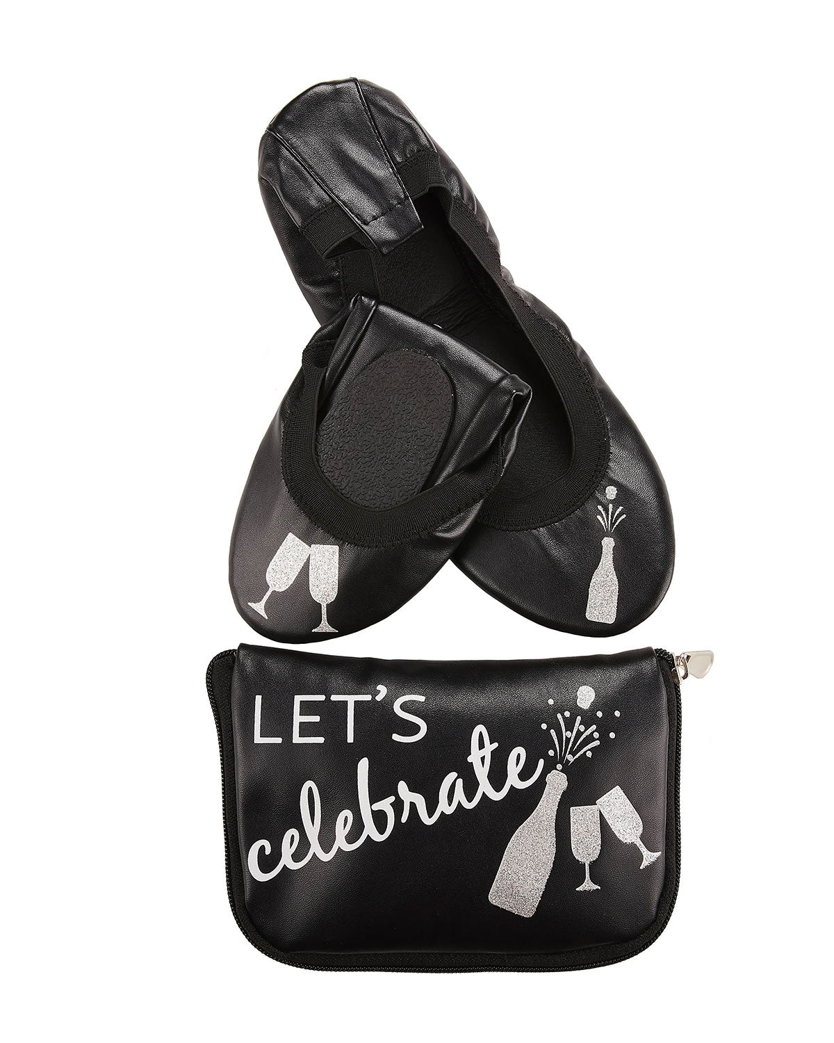 Let's Celebrate Foldable Flats Pouch Set : Color: Black