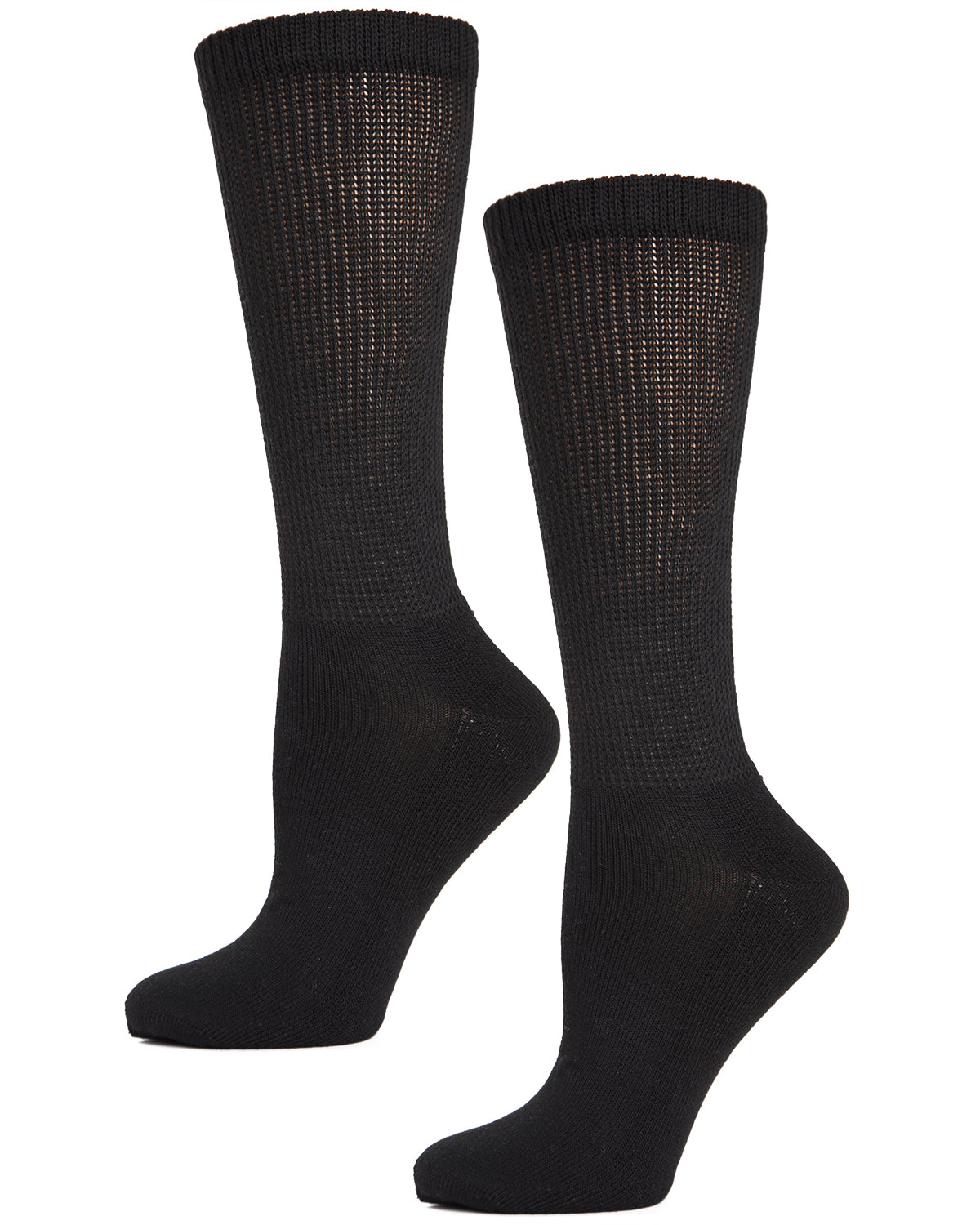 Diabetic Comfort Non-Skid Crew Socks : Color: Black
