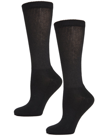Diabetic Comfort Non-Skid Crew Socks : Color: Black