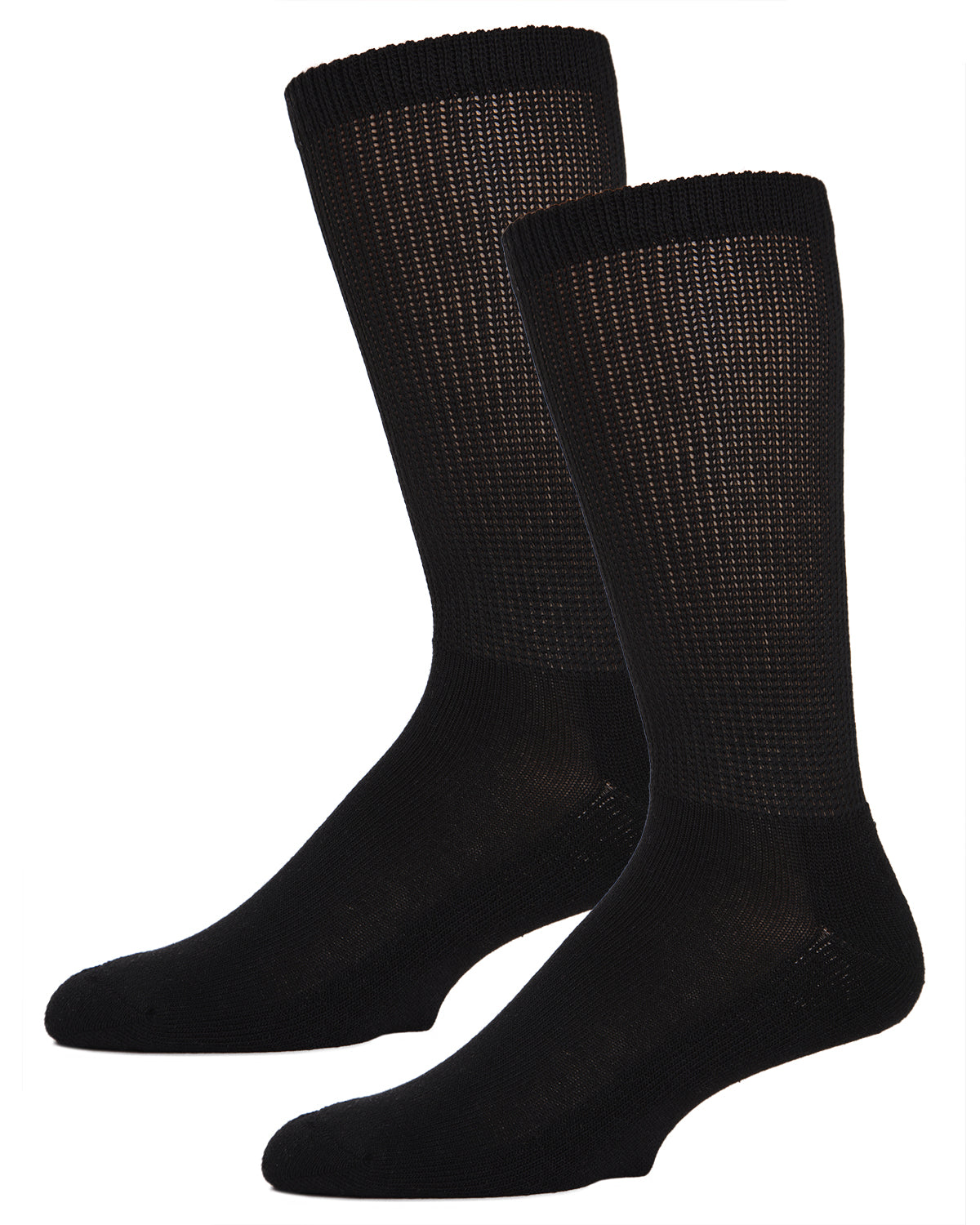 Diabetic Comfort Non-Skid Crew Socks : Color: White