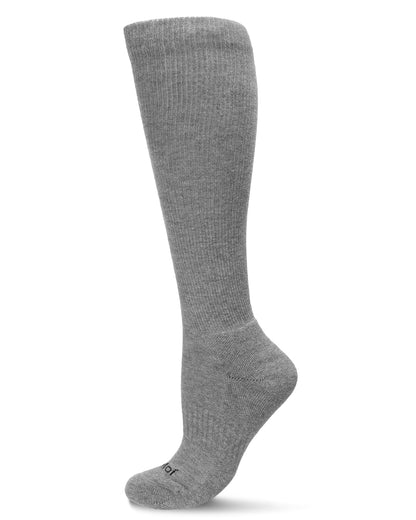 Unisex Classic Athletic Cushion Sole Knee High Cotton Blend 15-20mmHg Graduated Compression Socks : Color: Medium Gray Heather