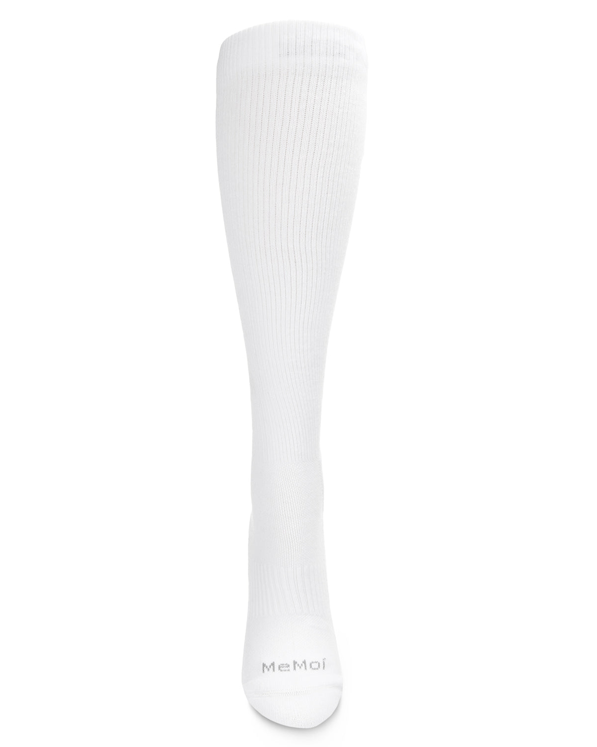 Unisex Classic Athletic Cushion Sole Knee High Cotton Blend 15-20mmHg Graduated Compression Socks : Color: White 