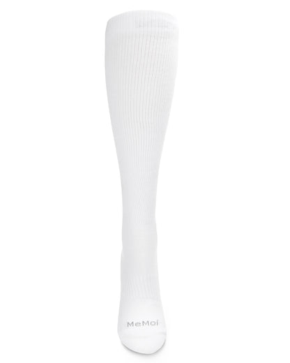 Unisex Classic Athletic Cushion Sole Knee High Cotton Blend 15-20mmHg Graduated Compression Socks : Color: White 