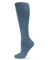 Unisex Solid Merino Cushion Sole Knee High Wool Blend 15-20mmHg Graduated Compression Socks : Color: Blue Denim