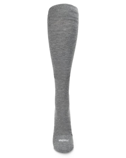 Unisex Solid Merino Cushion Sole Knee High Wool Blend 15-20mmHg Graduated Compression Socks : Color: Dark Gray Heather