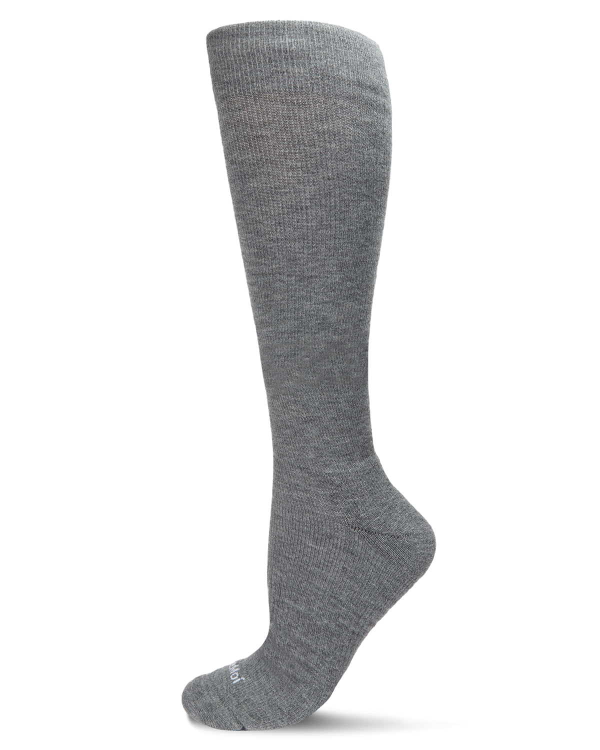 Unisex Solid Merino Cushion Sole Knee High Wool Blend 15-20mmHg Graduated Compression Socks : Color: Medium Gray Heather