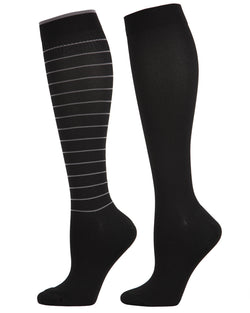 Well Fit Multi Stripe 2 Pair Compression Socks