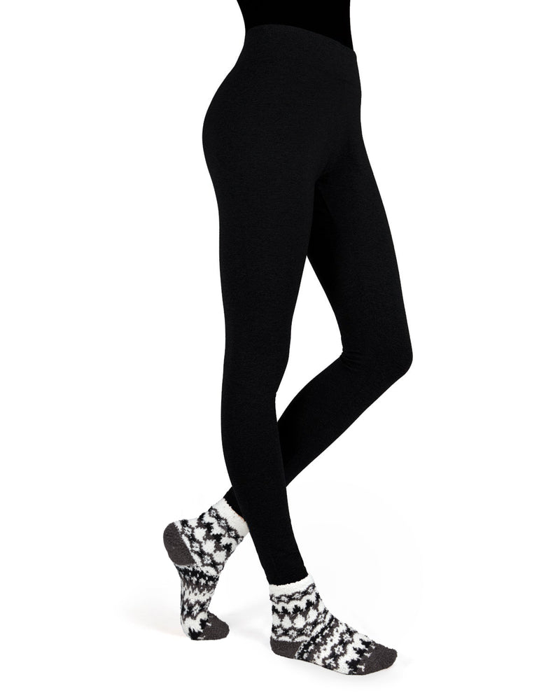 MeMoi Black & White Diamond Cozy Sock & Legging Set