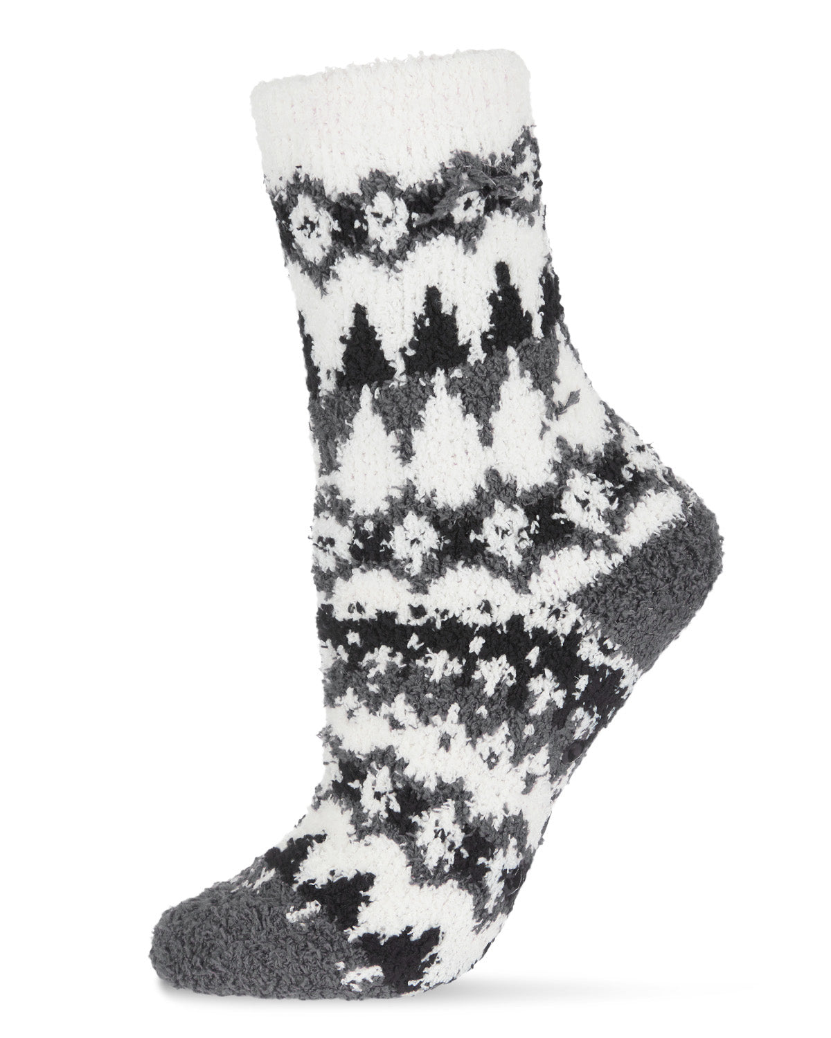 Black & White Diamond Cozy Sock & Legging Set : Color: Gray-Black