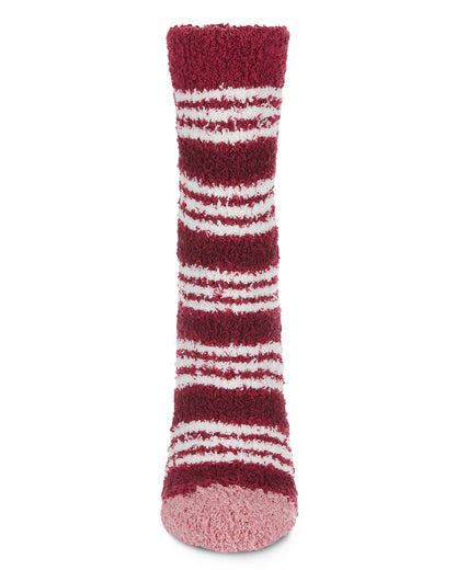 Red Stripe Cozy Sock & Legging Set : Color: Mauve-Black