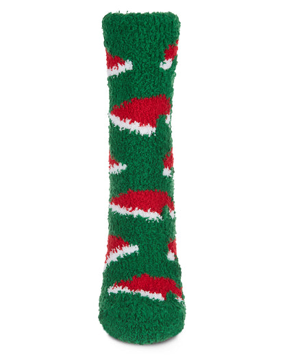 Santa Hat Cozy Non-Skid Sock & Legging Set : Color: Green-Black