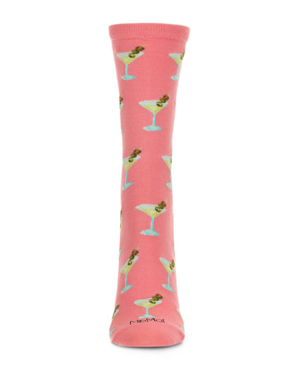 Shaken Not Stirred Bamboo Blend Crew Sock : Color: Confetti Pink