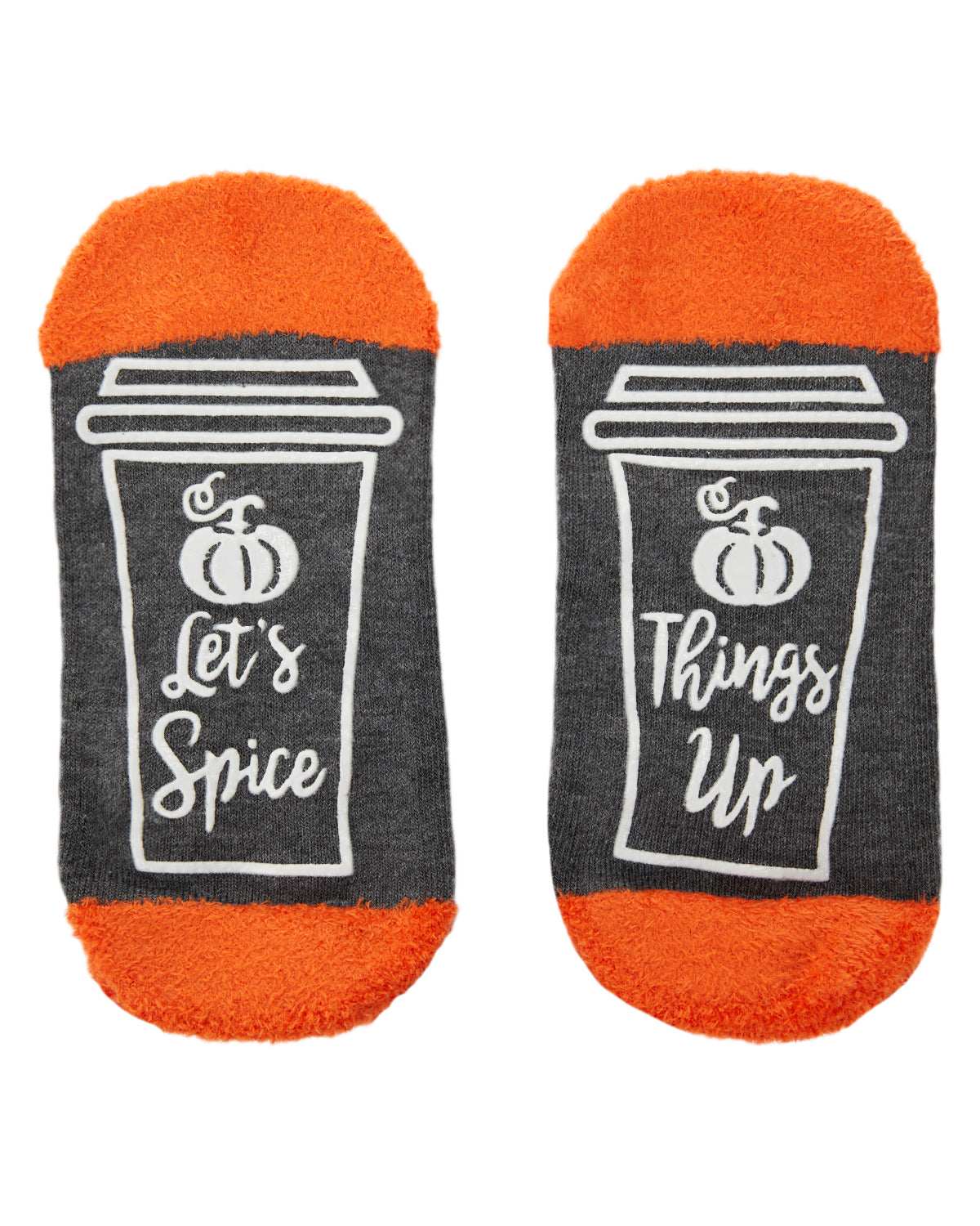 Women's Nice As Pumpkin Spice Low-Cut Non-Skid Socks : Color: Dark Gray Heather