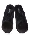 The Gloria Plush Pom-Pom Slippers : Color: Black