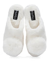 The Gloria Plush Pom-Pom Slippers : Color: Ivory